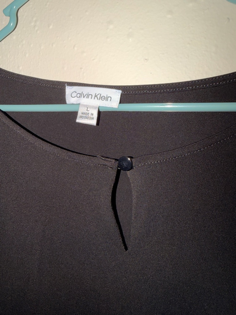 Calvin Klein Black Keyhole-Button Blouse